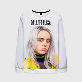 Мужской свитшот 3D с принтом BillieEilish в Санкт-Петербурге, 100% полиэстер с мягким внутренним слоем | круглый вырез горловины, мягкая резинка на манжетах и поясе, свободная посадка по фигуре | Тематика изображения на принте: billie eilish | lovely | music | ocean eyes | pop | билли айлиш | девушка | музыка | океан | поп | эйлиш | элиш