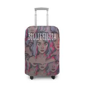 Чехол для чемодана 3D с принтом Billie Eilish в Санкт-Петербурге, 86% полиэфир, 14% спандекс | двустороннее нанесение принта, прорези для ручек и колес | billie eilish | lovely | music | ocean eyes | pop | билли айлиш | девушка | музыка | океан | поп | эйлиш | элиш