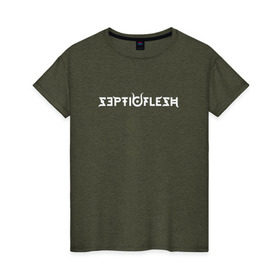 Женская футболка хлопок с принтом Septicflesh в Санкт-Петербурге, 100% хлопок | прямой крой, круглый вырез горловины, длина до линии бедер, слегка спущенное плечо | 