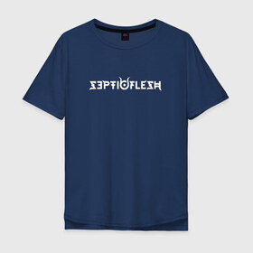 Мужская футболка хлопок Oversize с принтом Septicflesh в Санкт-Петербурге, 100% хлопок | свободный крой, круглый ворот, “спинка” длиннее передней части | 