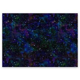Поздравительная открытка с принтом Космос в Санкт-Петербурге, 100% бумага | плотность бумаги 280 г/м2, матовая, на обратной стороне линовка и место для марки
 | background | color | constellations | galaxies | infinity | night | planets | sky | space | stars | universe | бесконечность | вселенная | галактики | графика | звезды | иллюстрация | картинка | космос | мода | небо | ночь | планеты | рисунок