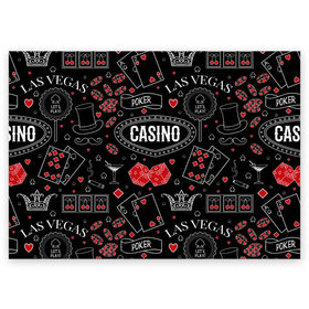 Поздравительная открытка с принтом Казино в Санкт-Петербурге, 100% бумага | плотность бумаги 280 г/м2, матовая, на обратной стороне линовка и место для марки
 | casi | азарт | америка | белый | город | графика | давай | игра | играть | игрок | иллюстрация | искусство | казино | картинка | карты | корона | красный | кубики | лас вегас | масти | мода | орнамент | покер