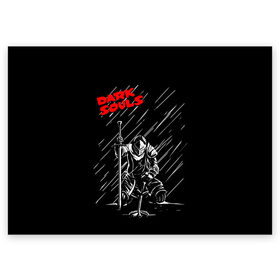 Поздравительная открытка с принтом Dark Souls в Санкт-Петербурге, 100% бумага | плотность бумаги 280 г/м2, матовая, на обратной стороне линовка и место для марки
 | Тематика изображения на принте: dark souls | games | praise the sun | игры | компьютерные игры | рыцарь | тёмные души