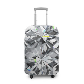 Чехол для чемодана 3D с принтом Бриллиантовое мерцание в Санкт-Петербурге, 86% полиэфир, 14% спандекс | двустороннее нанесение принта, прорези для ручек и колес | diamond | facets | glitter | highlights | precious | shimmer | sto | абстракция | блеск | блики | бриллиантовое | геометрический | грани | графика | драгоценный | иллюстрация | искусство | камень | картинка | мерцание | мода