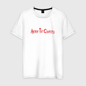 Мужская футболка хлопок с принтом Alice In Chains в Санкт-Петербурге, 100% хлопок | прямой крой, круглый вырез горловины, длина до линии бедер, слегка спущенное плечо. | alice in chains | grunge | heavy