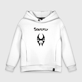 Детское худи Oversize хлопок с принтом Soulfly в Санкт-Петербурге, френч-терри — 70% хлопок, 30% полиэстер. Мягкий теплый начес внутри —100% хлопок | боковые карманы, эластичные манжеты и нижняя кромка, капюшон на магнитной кнопке | groove thrash | nu | soulfly