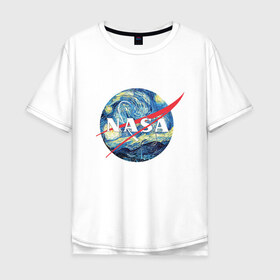 Мужская футболка хлопок Oversize с принтом NASA в Санкт-Петербурге, 100% хлопок | свободный крой, круглый ворот, “спинка” длиннее передней части | alien | earth | express | futurama | galaxy | moon | nasa | planet | space | star | ufo | world | астронавт | вселенная | гагарин | галактика | звезда | звезды | земля | космонавт | космос | луна | мир | наса | небо | нло | планета | полёт
