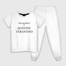 Детская пижама хлопок с принтом Tarantino в Санкт-Петербурге, 100% хлопок |  брюки и футболка прямого кроя, без карманов, на брюках мягкая резинка на поясе и по низу штанин
 | Тематика изображения на принте: films | tarantino | trend | мода | надписи | тарантино | фильмы