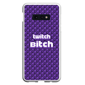 Чехол для Samsung S10E силиконовый с принтом Twitch Bitch в Санкт-Петербурге, Силикон | Область печати: задняя сторона чехла, без боковых панелей | blog | cybersport | game | platform | player | service | stream | streamer | streaming | twitch | video | блоггер | игра | игрок | киберспорт | платформа | сервис | стрим | стример | твич