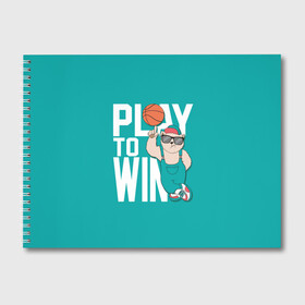 Альбом для рисования с принтом Play to win в Санкт-Петербурге, 100% бумага
 | матовая бумага, плотность 200 мг. | Тематика изображения на принте: баскетбол | баскетбольный | бейсболка | графика | животное | зелёный | играй | иллюстрация | картинка | комбинезон | кот | кроссовки | крутит | мода | мяч | на пальце | надпись | очки | победы | ради