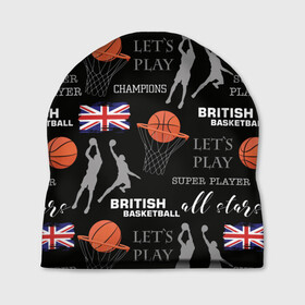 Шапка 3D с принтом British basketball в Санкт-Петербурге, 100% полиэстер | универсальный размер, печать по всей поверхности изделия | англия | баскетбол | баскетбольные | болельщик | британия | британский | бросок | графика | держава | игра | иллюстрация | картинка | кольцо | мода | мячи | надпи | прыжок | рисунок | сетка | сила