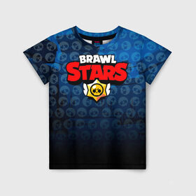 Детская футболка 3D с принтом BRAWL STARS в Санкт-Петербурге, 100% гипоаллергенный полиэфир | прямой крой, круглый вырез горловины, длина до линии бедер, чуть спущенное плечо, ткань немного тянется | brawl stars | brawl stars сервер | браво старс | игра brawl stars | персонажи brawl stars.