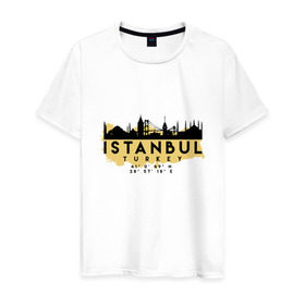 Мужская футболка хлопок с принтом Стамбул - Турция в Санкт-Петербурге, 100% хлопок | прямой крой, круглый вырез горловины, длина до линии бедер, слегка спущенное плечо. | adventure | city | travel | turkey | world | город | государство | европа | жизнь | карта | культура | люди | мир | народ | памятни | партиот | планета | приключение | путешествие | спорт | ссср | стамбул | столица | страна