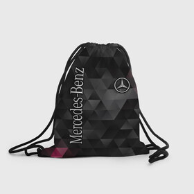 Рюкзак-мешок 3D с принтом Mercedes в Санкт-Петербурге, 100% полиэстер | плотность ткани — 200 г/м2, размер — 35 х 45 см; лямки — толстые шнурки, застежка на шнуровке, без карманов и подкладки | amg | mercedes | авто | автомобиль | иномарка | логотип | машина | мерседес | текстура