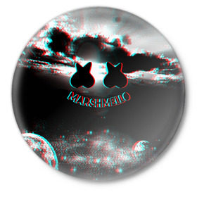 Значок с принтом Marshmello в Санкт-Петербурге,  металл | круглая форма, металлическая застежка в виде булавки | christopher comstock | dj | marshmello | music | диджей | клубная музыка | клубняк | крис комсток | логотип | маршмеллоу | музыка