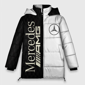 Женская зимняя куртка 3D с принтом Mercedes в Санкт-Петербурге, верх — 100% полиэстер; подкладка — 100% полиэстер; утеплитель — 100% полиэстер | длина ниже бедра, силуэт Оверсайз. Есть воротник-стойка, отстегивающийся капюшон и ветрозащитная планка. 

Боковые карманы с листочкой на кнопках и внутренний карман на молнии | amg | mercedes | авто | автомобиль | иномарка | логотип | машина | мерседес | текстура
