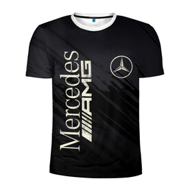 Мужская футболка 3D спортивная с принтом Mercedes в Санкт-Петербурге, 100% полиэстер с улучшенными характеристиками | приталенный силуэт, круглая горловина, широкие плечи, сужается к линии бедра | amg | mercedes | авто | автомобиль | иномарка | логотип | машина | мерседес | текстура