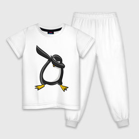 Детская пижама хлопок с принтом DAB Пингвин в Санкт-Петербурге, 100% хлопок |  брюки и футболка прямого кроя, без карманов, на брюках мягкая резинка на поясе и по низу штанин
 | animal | best | bird | dab | dabbig | dance | freedom | hip hop | music | penguin | rap | даб | даббинг | животные | крутой | лучший | мадагаскар | музыка | пингвин | птица | рэп | рэпер | свобода | север | танец | хип хоп