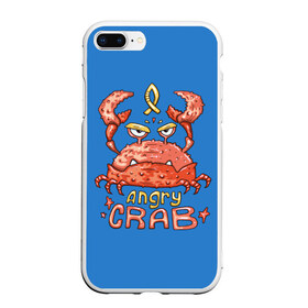 Чехол для iPhone 7Plus/8 Plus матовый с принтом Hungry crab в Санкт-Петербурге, Силикон | Область печати: задняя сторона чехла, без боковых панелей | Тематика изображения на принте: angry | crab | gloomy | hungry | ocean | red | sea | sign | stars | water | вода | голодный | графика | детский | звезды | злой | знак | иллюстрация | картинка | краб | красный | мода | море | морские | надпись | океан | рисунок | рыба