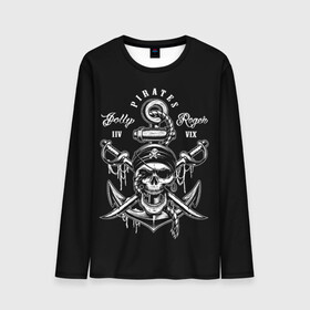 Мужской лонгслив 3D с принтом Pirates в Санкт-Петербурге, 100% полиэстер | длинные рукава, круглый вырез горловины, полуприлегающий силуэт | b | pirates | robbers | sea | skull | бандана | веселый | графика | иллюстрация | канат | картинка | кости | логотип | мода | морские | надпись | оружие | пираты | платок | разбойники | рисунок | роджер | сабли | стиль