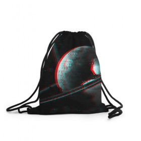 Рюкзак-мешок 3D с принтом Cosmos Glitch в Санкт-Петербурге, 100% полиэстер | плотность ткани — 200 г/м2, размер — 35 х 45 см; лямки — толстые шнурки, застежка на шнуровке, без карманов и подкладки | вселенная | глитч | звезды | земля | космос | плеяды | пространство