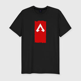 Мужская футболка премиум с принтом Apex в Санкт-Петербурге, 92% хлопок, 8% лайкра | приталенный силуэт, круглый вырез ворота, длина до линии бедра, короткий рукав | apex legends | игры | красный | логотип