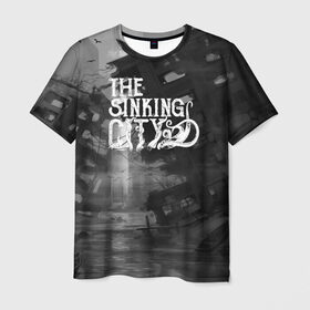 Мужская футболка 3D с принтом The Sinking City в Санкт-Петербурге, 100% полиэфир | прямой крой, круглый вырез горловины, длина до линии бедер | 2019 | frogwares | game | logo | sinking | the sinking city | wallpeper | игра | ктулху | лавкрафт | тонущий город