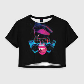 Женская футболка Cropp-top с принтом The Prodigy в Санкт-Петербурге, 100% полиэстер | круглая горловина, длина футболки до линии талии, рукава с отворотами | 90 е | the prodigy | кит флинт | музыка | панк | рок | техно | электро