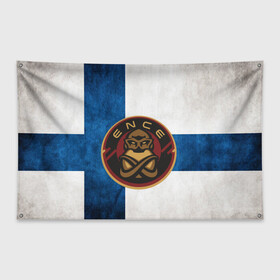 Флаг-баннер с принтом ENCE Finland в Санкт-Петербурге, 100% полиэстер | размер 67 х 109 см, плотность ткани — 95 г/м2; по краям флага есть четыре люверса для крепления | cs:go | cybersport | киберспорт | турнир | финляндия | фины