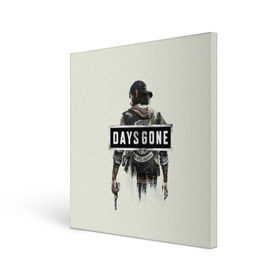 Холст квадратный с принтом Days Gone Poster в Санкт-Петербурге, 100% ПВХ |  | 2019 | days gone | game | poster | ps4 | zombie | жизнь после | зомби | игра