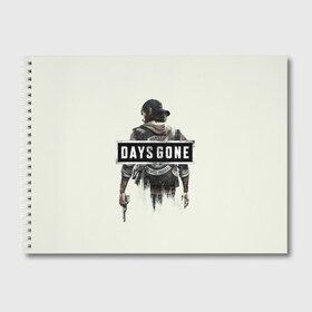 Альбом для рисования с принтом Days Gone Poster в Санкт-Петербурге, 100% бумага
 | матовая бумага, плотность 200 мг. | 2019 | days gone | game | poster | ps4 | zombie | жизнь после | зомби | игра