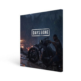 Холст квадратный с принтом Days Gone в Санкт-Петербурге, 100% ПВХ |  | 2019 | days gone | game | poster | ps4 | zombie | жизнь после | зомби | игра