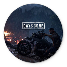 Коврик круглый с принтом Days Gone в Санкт-Петербурге, резина и полиэстер | круглая форма, изображение наносится на всю лицевую часть | Тематика изображения на принте: 2019 | days gone | game | poster | ps4 | zombie | жизнь после | зомби | игра