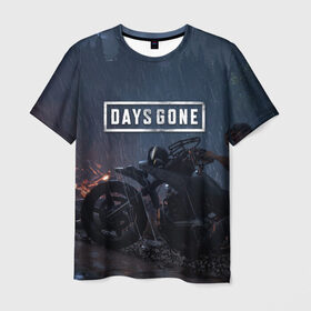 Мужская футболка 3D с принтом Days Gone в Санкт-Петербурге, 100% полиэфир | прямой крой, круглый вырез горловины, длина до линии бедер | 2019 | days gone | game | poster | ps4 | zombie | жизнь после | зомби | игра