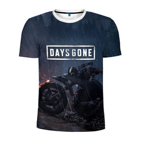 Мужская футболка 3D спортивная с принтом Days Gone в Санкт-Петербурге, 100% полиэстер с улучшенными характеристиками | приталенный силуэт, круглая горловина, широкие плечи, сужается к линии бедра | 2019 | days gone | game | poster | ps4 | zombie | жизнь после | зомби | игра