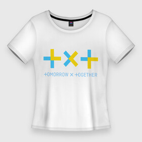 Женская футболка 3D Slim с принтом TOMORROW X TOGETHER   TXT в Санкт-Петербурге,  |  | bighit | blackpink | bts | girls’ generation | got7 | k pop | kpop | super junior | tomorrow x together | txt | к поп | кейпоп | корейская группа | корейская музыка