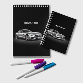 Блокнот с принтом Mercedes V8 Biturbo AMG в Санкт-Петербурге, 100% бумага | 48 листов, плотность листов — 60 г/м2, плотность картонной обложки — 250 г/м2. Листы скреплены удобной пружинной спиралью. Цвет линий — светло-серый
 | amg | cool | design | mercedes | mercedes benz | motorsport | power | prestige | race | silver | sport car | status | автоспорт | гонка | дизайн | круто | мерседес | мощь | престиж | серебряный | спорткар | статус