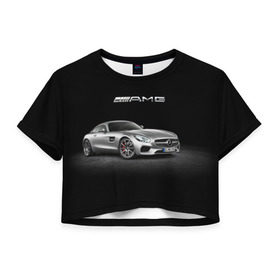 Женская футболка 3D укороченная с принтом Mercedes V8 Biturbo AMG в Санкт-Петербурге, 100% полиэстер | круглая горловина, длина футболки до линии талии, рукава с отворотами | amg | cool | design | mercedes | mercedes benz | motorsport | power | prestige | race | silver | sport car | status | автоспорт | гонка | дизайн | круто | мерседес | мощь | престиж | серебряный | спорткар | статус