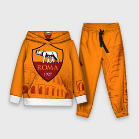 Детский костюм 3D (с толстовкой) с принтом Рома в Санкт-Петербурге,  |  | as roma | giallorossi | lupi | roma | romanista | волки | жёлто красные | италия | рома | серия а | форма | футбол | футболист | футбольная | футбольный клуб