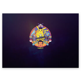 Поздравительная открытка с принтом Покемон Пикачу в Санкт-Петербурге, 100% бумага | плотность бумаги 280 г/м2, матовая, на обратной стороне линовка и место для марки
 | detective pikachu | pikachu | pokemon | детектив пикачу | пика | покемон
