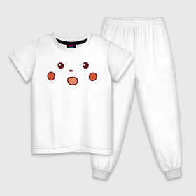 Детская пижама хлопок с принтом Shocked Pikachu meme в Санкт-Петербурге, 100% хлопок |  брюки и футболка прямого кроя, без карманов, на брюках мягкая резинка на поясе и по низу штанин
 | 
