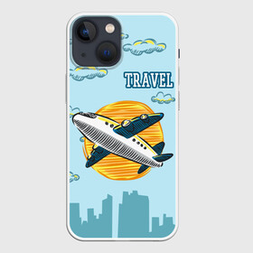 Чехол для iPhone 13 mini с принтом Путешествия в Санкт-Петербурге,  |  | travel | город | небо | облака | путешествия | самолет | солнце | тревел | туризм