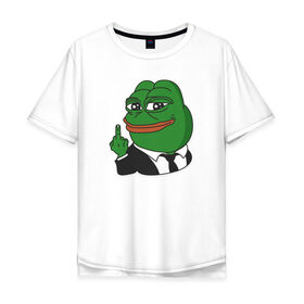 Мужская футболка хлопок Oversize с принтом Pepe в Санкт-Петербурге, 100% хлопок | свободный крой, круглый ворот, “спинка” длиннее передней части | bad | dab | frog | good | kek | make pepe great again | pepe | sad | sad frog | vote for pepe | кек | лягушка | мем | мемы | пепе | со смыслом | фрог