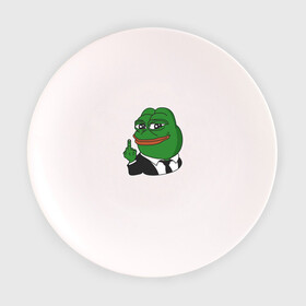 Тарелка 3D с принтом Pepe  в Санкт-Петербурге, фарфор | диаметр - 210 мм
диаметр для нанесения принта - 120 мм | Тематика изображения на принте: bad | dab | frog | good | kek | make pepe great again | pepe | sad | sad frog | vote for pepe | кек | лягушка | мем | мемы | пепе | со смыслом | фрог