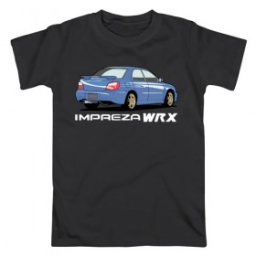 Мужская футболка хлопок с принтом Subaru Impreza WRX в Санкт-Петербурге, 100% хлопок | прямой крой, круглый вырез горловины, длина до линии бедер, слегка спущенное плечо. | Тематика изображения на принте: impreza wrx | subaru | subaru impreza | subaru impreza wrx | wrx