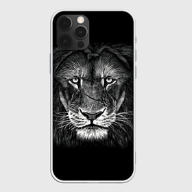 Чехол для iPhone 12 Pro с принтом Lion Art в Санкт-Петербурге, силикон | область печати: задняя сторона чехла, без боковых панелей | акварель | арт | белый | взгляд | грива | дикий | живопись | зверь | искусство | король | кот | лев | львица | мазки | мощь | прайд | саванна | сила | царь | черный | шрам