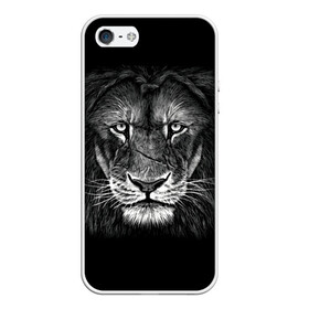 Чехол для iPhone 5/5S матовый с принтом Lion Art в Санкт-Петербурге, Силикон | Область печати: задняя сторона чехла, без боковых панелей | акварель | арт | белый | взгляд | грива | дикий | живопись | зверь | искусство | король | кот | лев | львица | мазки | мощь | прайд | саванна | сила | царь | черный | шрам