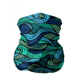 Бандана-труба 3D с принтом Морская пучина в Санкт-Петербурге, 100% полиэстер, ткань с особыми свойствами — Activecool | плотность 150‒180 г/м2; хорошо тянется, но сохраняет форму | абстракция | волны | зеленый | круг | линии | море | полосы | синий