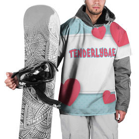 Накидка на куртку 3D с принтом Tenderlybae в Санкт-Петербурге, 100% полиэстер |  | Тематика изображения на принте: tenderlybae | twitch | амина | бэйби | в маске | малышка | мирзоева | мэйби | нежная | стримерша | тендерлибае | тендерлибэй