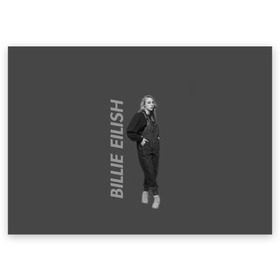 Поздравительная открытка с принтом Billie Eilish в Санкт-Петербурге, 100% бумага | плотность бумаги 280 г/м2, матовая, на обратной стороне линовка и место для марки
 | bilie | billi | billie | eilish | eillish | elish | ellish | eyes | ocean | pop music | айлиш | алиш | били | билли | музыка | певица | поп | эйлиш | элиш